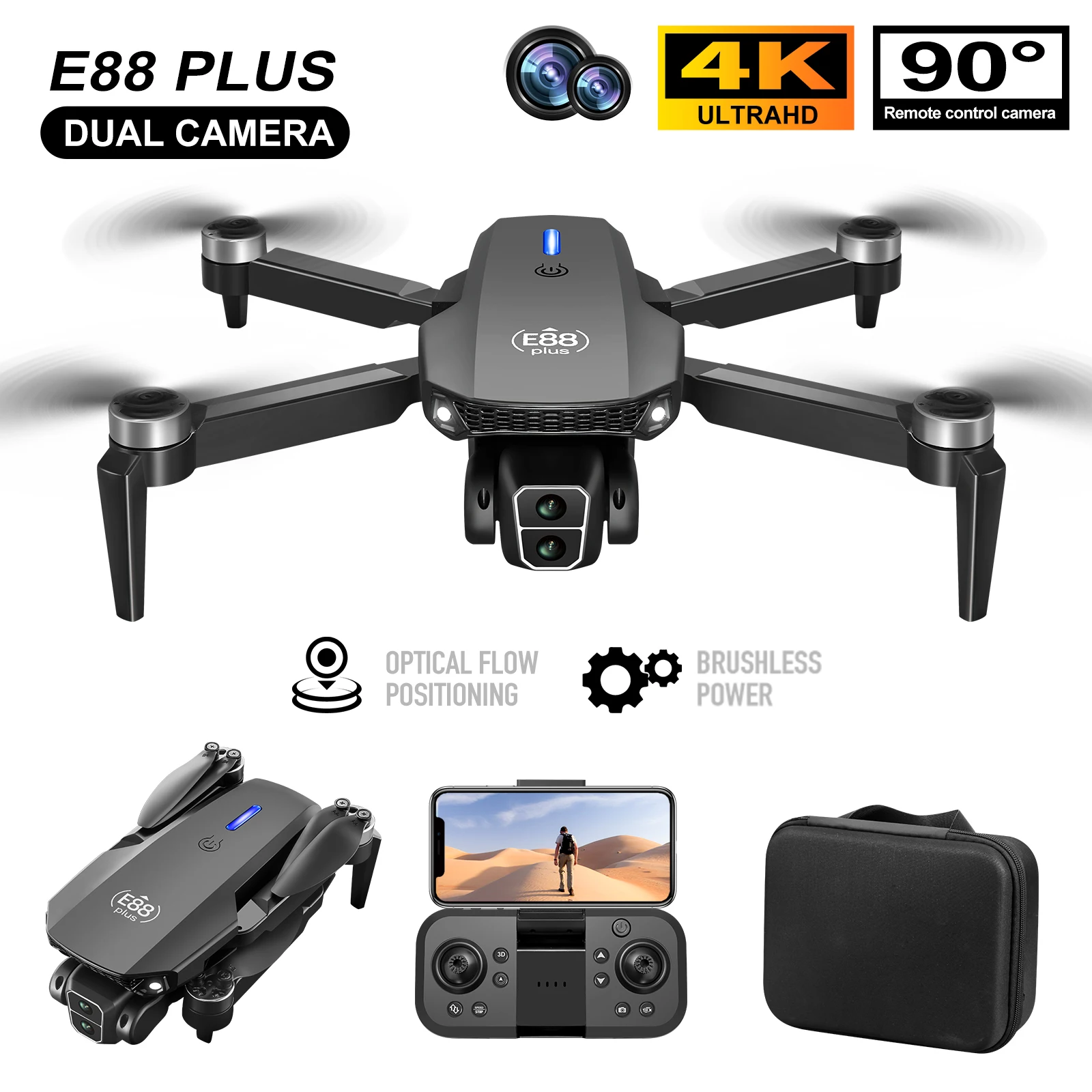 New E88 Plus Quadcopter Drone: - Drone Lidar 评论和价格